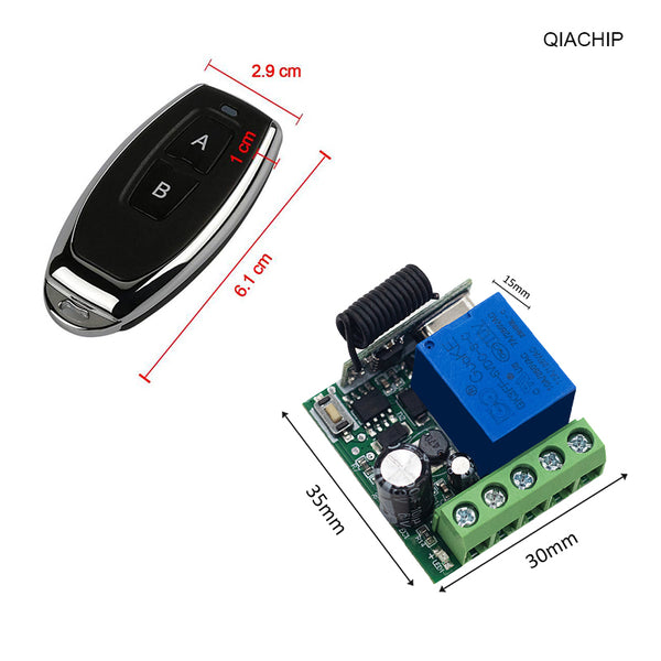 KR3001A RF 433MHz Remote control 1 channel Dry contact switch Wide voltage power supply DC 5v 9v 12v 24v 36v 48v 60v 10A relay 1ch