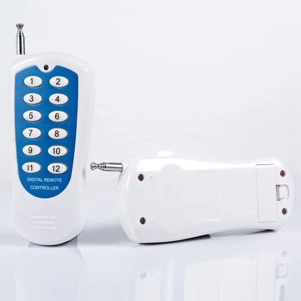 12 Channel 12Buttons Key RF433 Wireless Remote Controller Radio Controller Transmitter Receiver Fittings 433MHZ DC 12V Receiver 1527 code