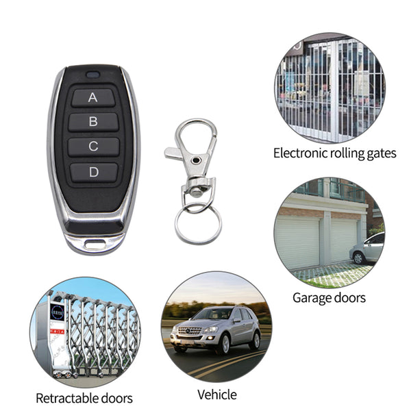 QIACHIP KT05-ABCD-4 433Mhz 4 Push button toggle Remote Control Learning code EV1527 wireless on/off Printing logo transmitter