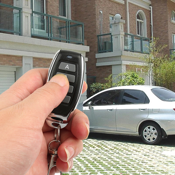 QIACHIP KT05-ABCD-4 433Mhz 4 Push button toggle Remote Control Learning code EV1527 wireless on/off Printing logo transmitter