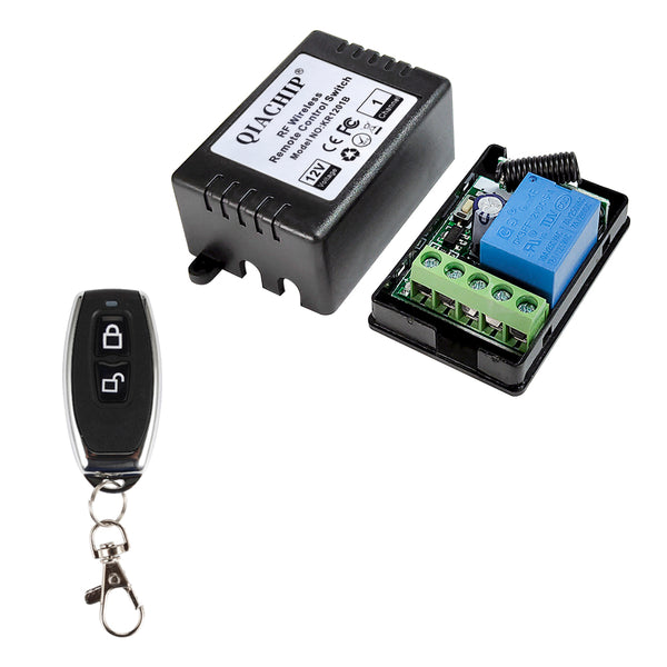 KR1201B and KT08-4 DC 12V 1CH 433Mhz RF Wireless Relay Remote Control Light Momentary Switch Transmitter with Receiver (1 Relay) single button remote control