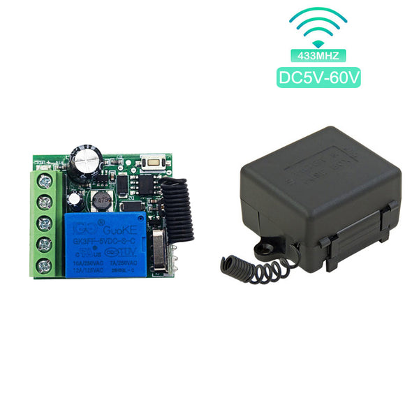 KR3001A RF 433MHz Remote control 1 channel Dry contact switch Wide voltage power supply DC 5v 9v 12v 24v 36v 48v 60v 10A relay 1ch