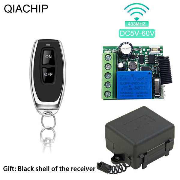 KR3001A RF 433MHz Remote control 1 channel Dry contact switch Wide voltage power supply DC 5v 9v 12v 24v 36v 48v 60v 10A relay 1ch