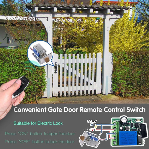 KR3001A RF 433MHz Remote control 1 channel Dry contact switch Wide voltage power supply DC 5v 9v 12v 24v 36v 48v 60v 10A relay 1ch
