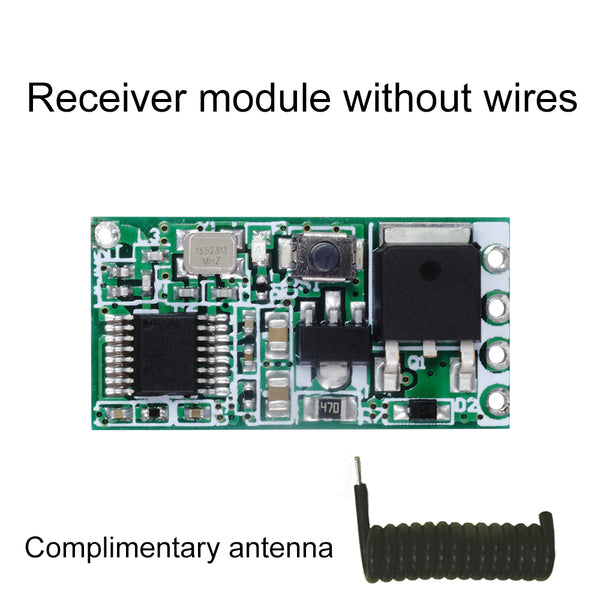 QIACHIP Mini Wireless Remote Control Switch 12V 3.7V 5V 24V Micro RF Receiver Small Module Led Lamp Lights switches & 433Mhz Transmitter KT05&QA-R-011