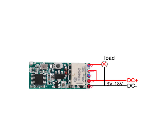 Qiachip KR1201MINI2  1 channel Mini wireless remote control switch relay 433Mhz 3V-5V miniature RF receiver small module LED light switch KR1201MINI2-4