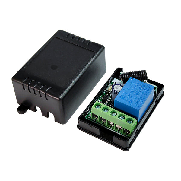 KR1201B and KT08-4 DC 12V 1CH 433Mhz RF Wireless Relay Remote Control Light Momentary Switch Transmitter with Receiver (1 Relay) single button remote control