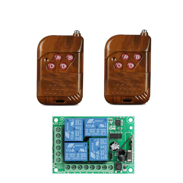QIACHIP 433Mhz Universal Wireless Remote Control Switch DC12V 4CH relay Receiver Module and RF Transmitter 433 Mhz Remote Controls KR1204&KT02/KT01