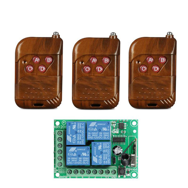 QIACHIP 433Mhz Universal Wireless Remote Control Switch DC12V 4CH relay Receiver Module and RF Transmitter 433 Mhz Remote Controls KR1204&KT02/KT01