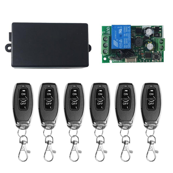 QIACHIP 433Mhz Universal Wireless Remote Control Switch AC 85V ~ 250V 110V 220V 1 Channel Relay Receiver Module and RF 433 Mhz Remote Controls KR2201-4/KT05