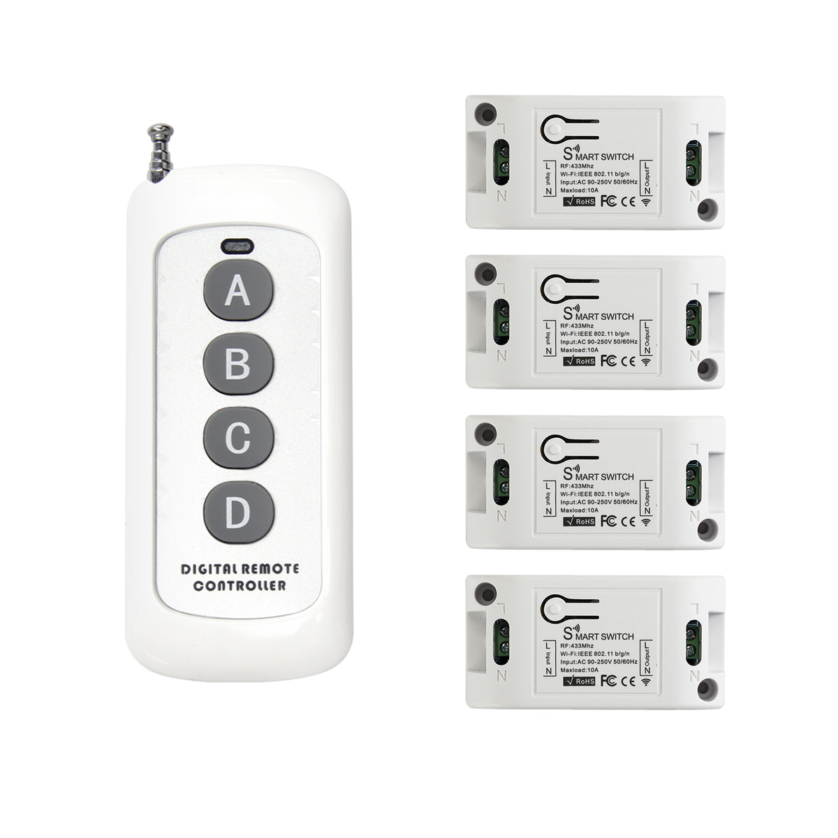 Wireless remote control smart timer switch E27 lamp holder AC110V 220V  house multi light switch Kids room bedroom timer switch 