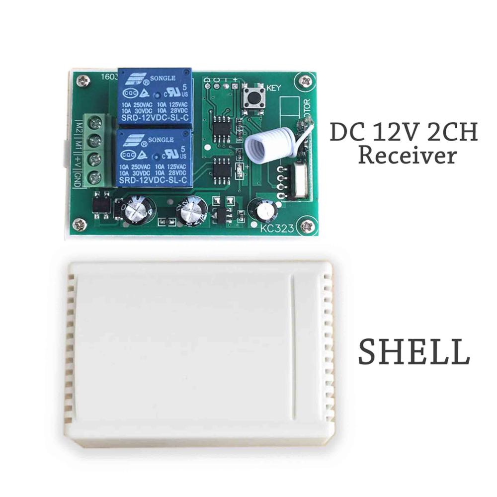 QIACHIP 433Mhz Wireless RF 2CH DC12V Relay Receiver Module Reverse Mot