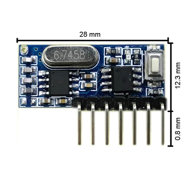 QIACHIP RF 433 mhz transmitter 4 button remote control and receiver circuit module kit fixed ev1527 decoding learning code 4CH output with learning diy RX480E-4A &KT16/KT01/KT02