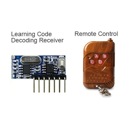 QIACHIP RF 433 mhz transmitter 4 button remote control and receiver circuit module kit fixed ev1527 decoding learning code 4CH output with learning diy RX480E-4A &KT16/KT01/KT02