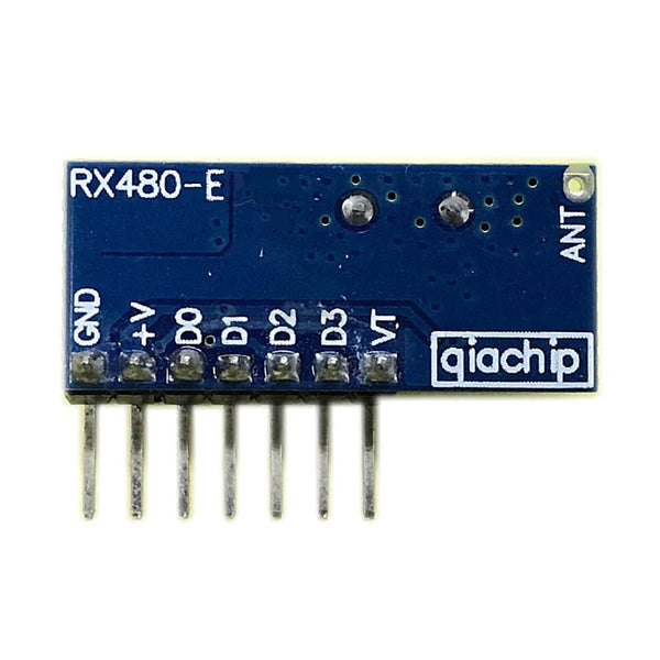 QIACHIP RF 433 mhz transmitter 4 button remote control and receiver circuit module kit fixed ev1527 decoding learning code 4CH output with learning diy RX480E-4A &KT16/KT01/KT02