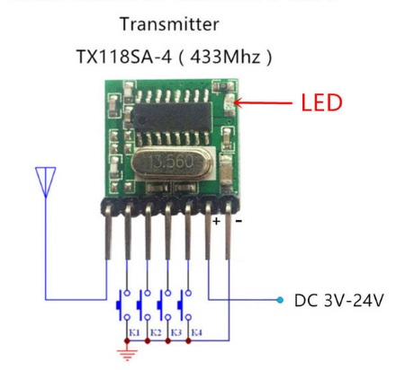 QIACHIP 2x RF Transmitter Encoding Module, DIY Remote control set. 18*18mm TX118SA
