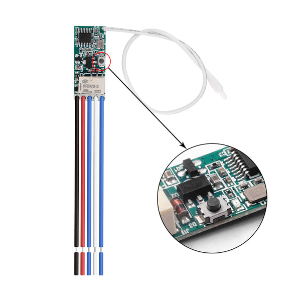 Qiachip KR1201MINI2  1 channel Mini wireless remote control switch relay 433Mhz 3V-5V miniature RF receiver small module LED light switch KR1201MINI2-4