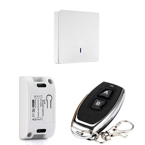 QIACHIP Wireless Remote Control Switch AC 110V 220V Receiver Wall Panel Remote Transmitter Hall Bedroom Ceiling Light Switch KR2201D&KT05/Wall Panel