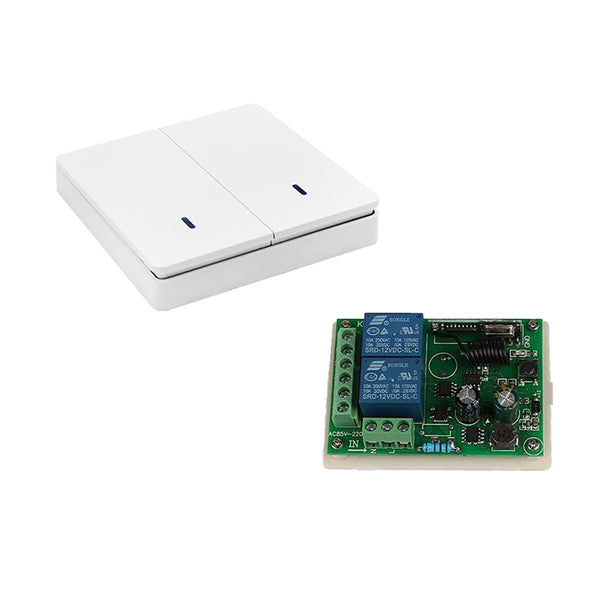 QIACHIP Wireless 433 MHz Remote Control Switch AC 220V 2 CH Wall Transmitter Remote Control Switch RF Relay Receiver Light Switch WP8601&KR2202