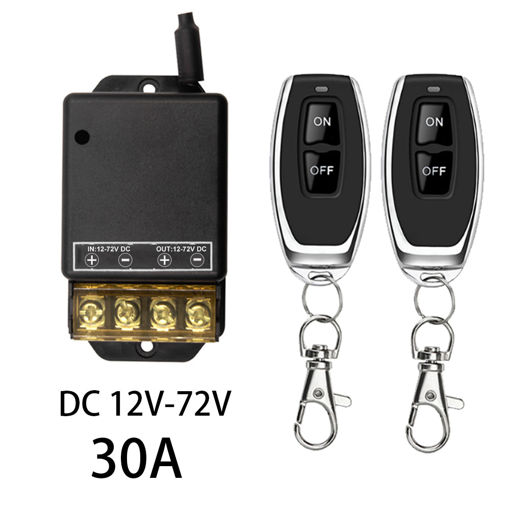 Universal 433Mhz Remote Control Wireless Switch DC 12V 24V 72V 30A rem –  QIACHIP