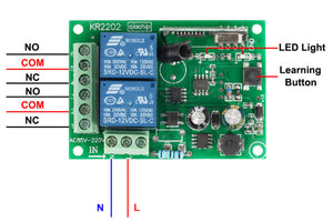 How to set the working mode of 2-channel remote switch receiver KR2202? Momentary; Toggle; Latching
