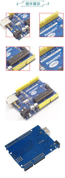 QIACHIP UNO R3 original atmega 328 Board ATmega328P with USB Cable(Arduino-Compatible) for Arduino | Compatible with Arduino IDE Projects, 32KB Flash Memory, 16Mhz Clock Speed, 14 Digital I/O Pins, RoHS Compliant