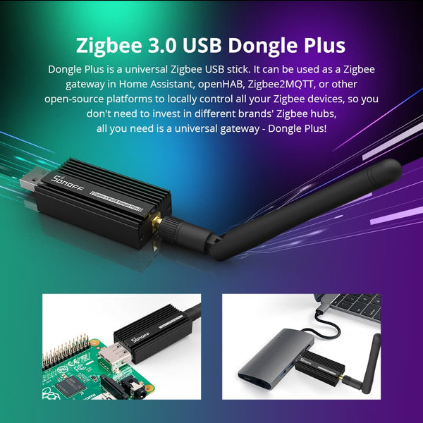 Sonoff ZBDongle-E Zigbee 3.0 USB Dongle Plus External Antenna Interface SMA Gateway Universal, Pre-Installed with Zigbee Firmware Based on EZNet 6.10.3 Coordinated Home Assistant or Zigbee2MQTT