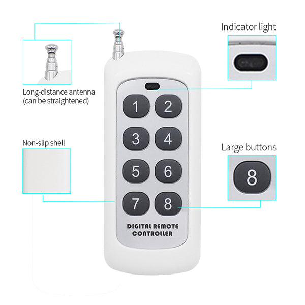 QIACHIP KT1006 KT1008 433MHz 6/8 Button EV1527 Code Remote Control Switch RF Transmitter Wireless Key for Smart Home Garage Door Opener