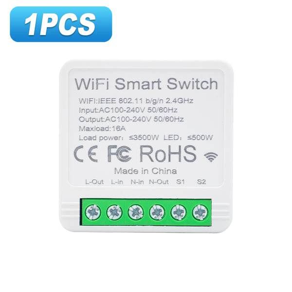 KR2301 Wifi Smart Switch Mini Type 16A Relay Compatible with Alexa And Google Home App for Remote Control, Voice Control, DIY Mode, Delay Function, LAN Control Without a Hub, 2-Way Smart Circuit Breaker, Ewelink Home Automation Timer Schedule.