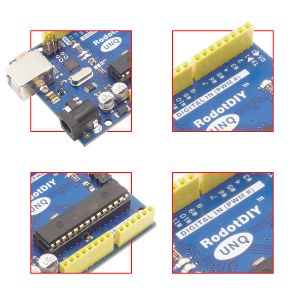 QIACHIP UNO R3 original atmega 328 Board ATmega328P with USB Cable(Arduino-Compatible) for Arduino | Compatible with Arduino IDE Projects, 32KB Flash Memory, 16Mhz Clock Speed, 14 Digital I/O Pins, RoHS Compliant