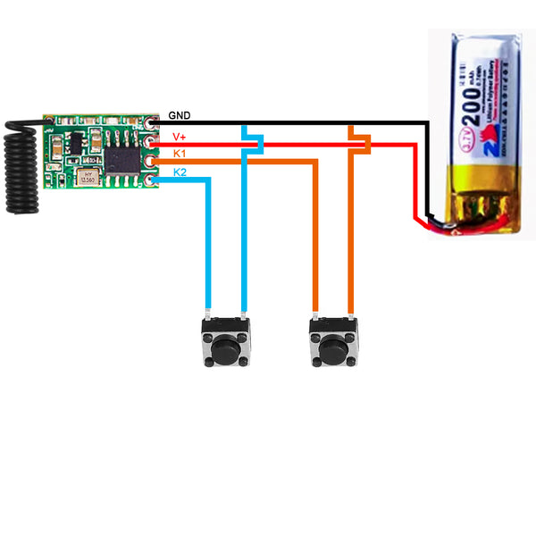 TX181 / TX183 mini size 1CH / 2CH Transmitter Module RF 433MHz Remote control module DC3V 5V 9V 12V 24V Multi voltage EV1527 Transmitter 1 ch easy use Emit signals when powered on Remote control over a long distance  KEY002 1 button remote control module