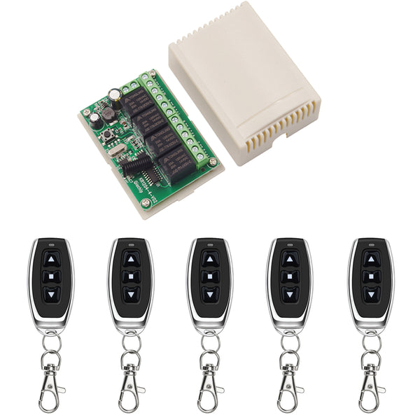 Qiachip KR1204B+2×KT19-4  remote control switch | 12V 4CH | Learning cord remote control | 433Mhz