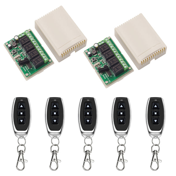 Qiachip KR1204B+2×KT19-4  remote control switch | 12V 4CH | Learning cord remote control | 433Mhz