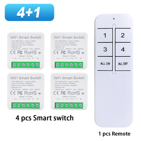 KR2301 Wifi Smart Switch Mini Type 16A Relay Compatible with Alexa And Google Home App for Remote Control, Voice Control, DIY Mode, Delay Function, LAN Control Without a Hub, 2-Way Smart Circuit Breaker, Ewelink Home Automation Timer Schedule.