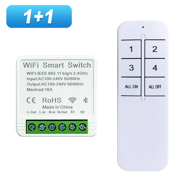 KR2301 Wifi Smart Switch Mini Type 16A Relay Compatible with Alexa And Google Home App for Remote Control, Voice Control, DIY Mode, Delay Function, LAN Control Without a Hub, 2-Way Smart Circuit Breaker, Ewelink Home Automation Timer Schedule.