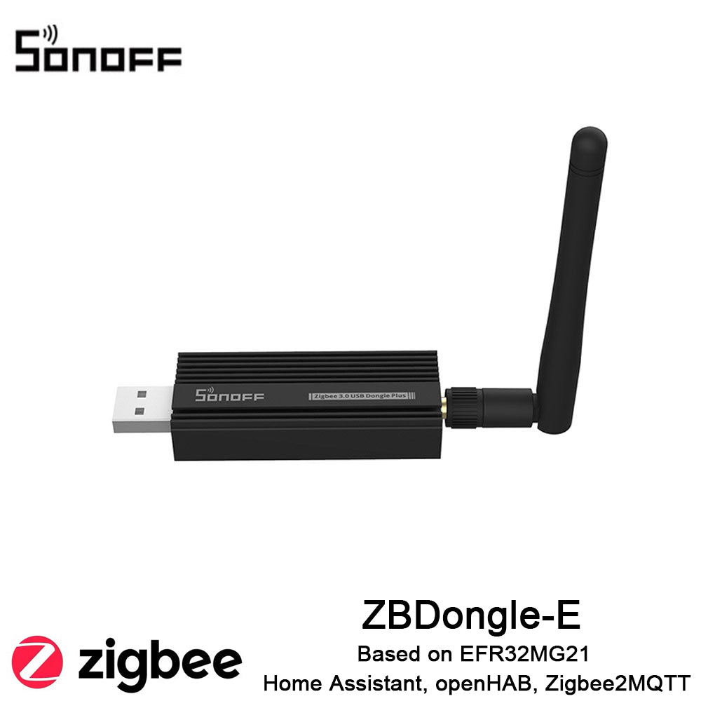 Sonoff ZBDongle-E Zigbee 3.0 USB Dongle Plus External Antenna Interface SMA Gateway Universal, Pre-Installed with Zigbee Firmware Based on EZNet 6.10.3 Coordinated Home Assistant or Zigbee2MQTT