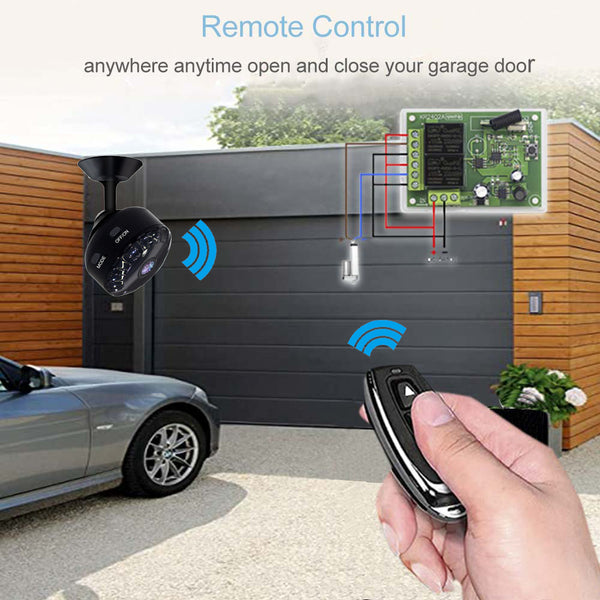 QIACHIP KT-CAM ewelink RF433 Remote control with cam forward and reverse motor switch DC 5V 9V 12V 36V 48V 60V 2 Channel 10A relay Garage doors, roller shutters, electric curtains, DC motors controller,wifi remote control transmitter and Received