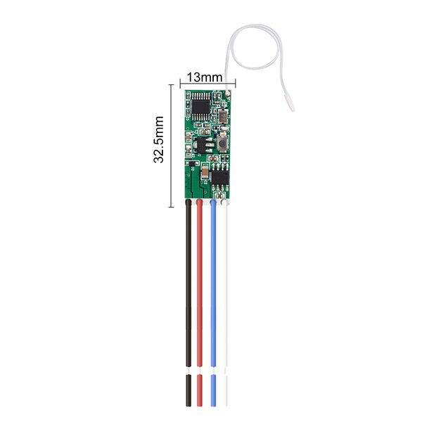 MTD12A-4 DC3V 5V 6V 9V 12V 18V RF433 remote control DC motor forward and reverse module mini size PCB forward rotation reverse controller board switch