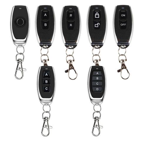 KT05 RF433 Remote control 1/2/3 button AB/ONOFF 433.92MHz Learning code EV1527 fixed code Keychain radio transmitter keyfob