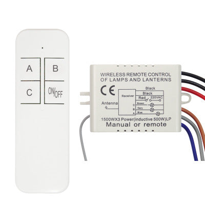 RF Wireless Remote Control Switch 1/2/3/4 Ways Wireless ON/Off Light Lamp  Remote Control Switch AC180-240V 1000W Digital Remote Control Switch for