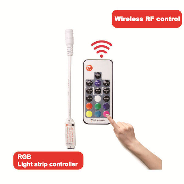 Qiachip 12V RGB Light strip controller Kit | Wireless RF control | 433MHz | 17 buttons LED or RGB control