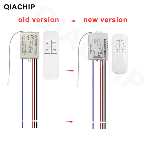Qiachip FD201/FD202/FD103  1/2/3 Way Relay AC 220V RF Remote Digital Wireless Remote Control Switch Ceiling Fan Panel Control Switch For Light Bulb