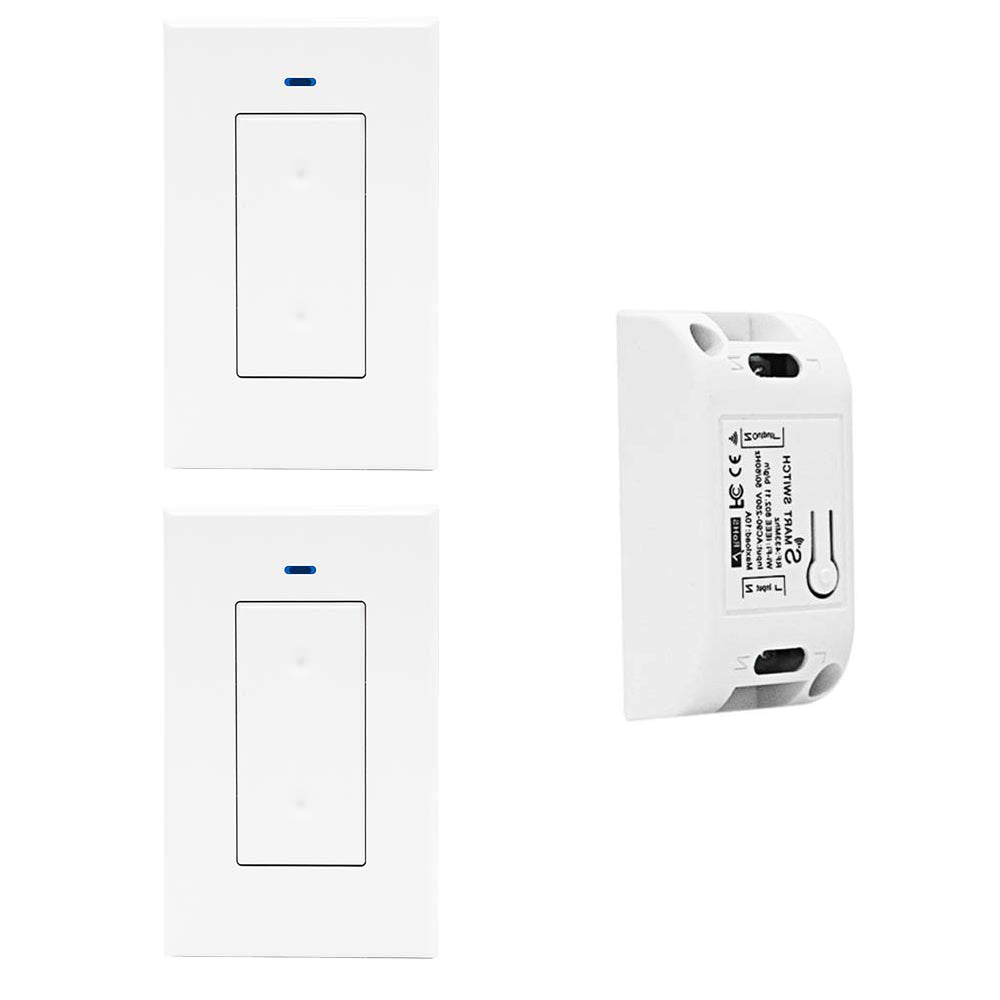 TUYA Smart life APP Wifi Remote control switch AC 110V 220V 1CH Smart  breaker 120 type Wall Panel Switches push button 2 gang ON/OFF Work With  Alexa