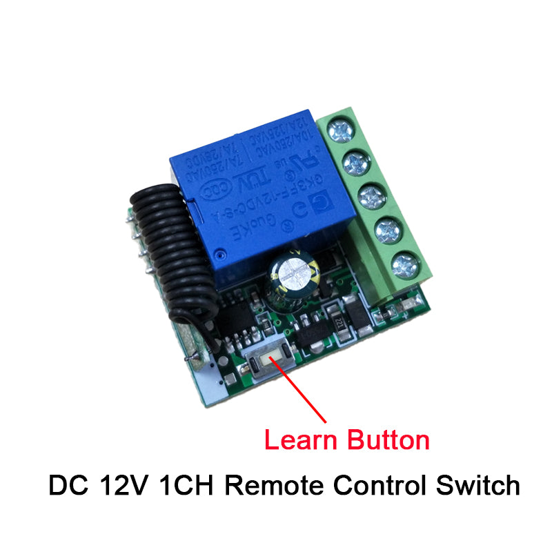 KR1201B and KT08-4 DC 12V 1CH 433Mhz RF Wireless Relay Remote Control –  QIACHIP