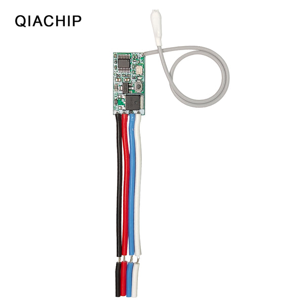 QIACHIP Mini Wireless Remote Control Switch 12V 3.7V 5V 24V Micro RF Receiver Small Module Led Lamp Lights switches & 433Mhz Transmitter KT05&QA-R-011