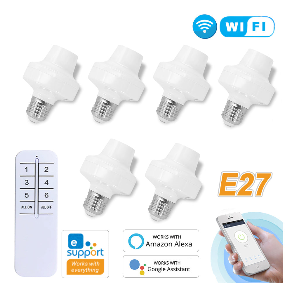 E26 E27 Wireless Remote Control Lamp Bulb Holder Dimmable Socket
