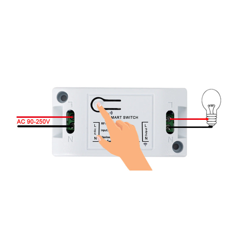 smart life smart light switch installation, 433Mhz working mode momentary,  Toggle, Latching 