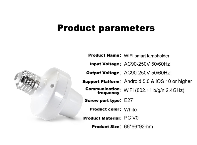 Remote Light Socket,Wireless Lamp Bulb Holder, Remote Control Light Bulb Socket,E26/E27 Lamp Bulbs Socket Holder withTiming on Off Switch for Light