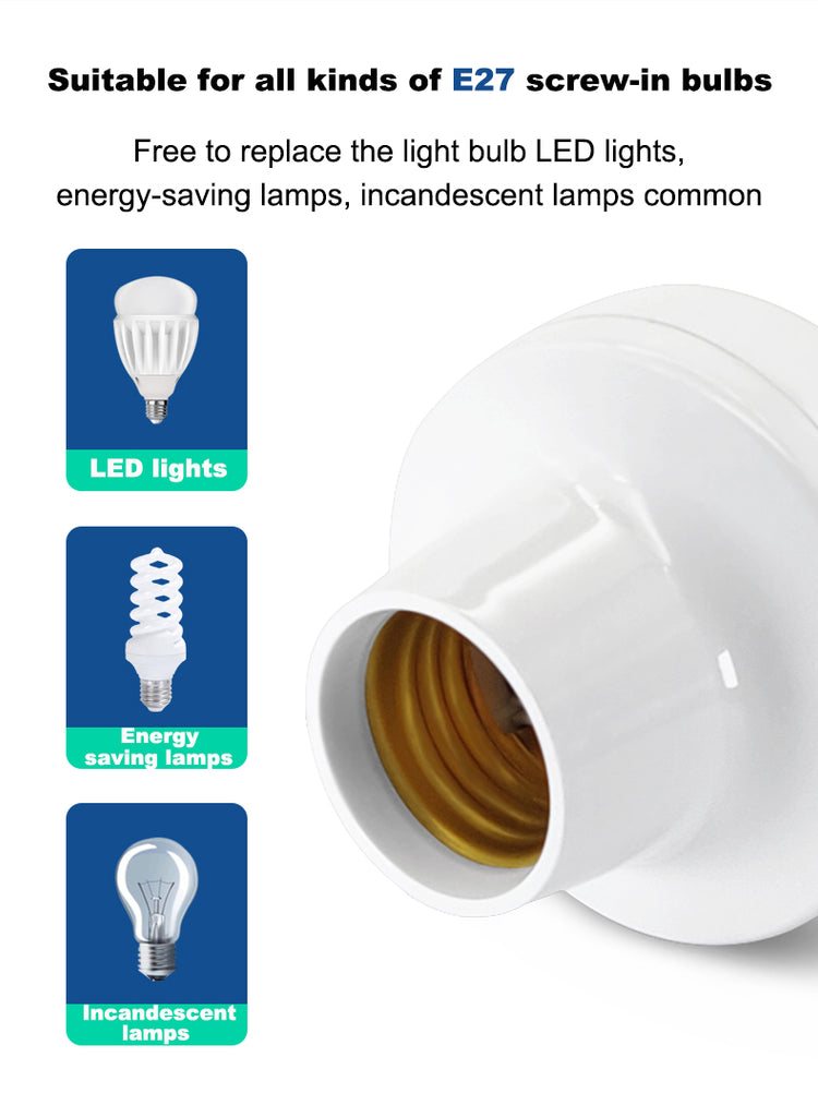 Blikshin Remote Control Light Socket, 15/30/60mins Timing, Screw in E26/E27 Bulb Holder, Wireless Lamp Holder with Timer,for Wall/Pendant/Table Lamp