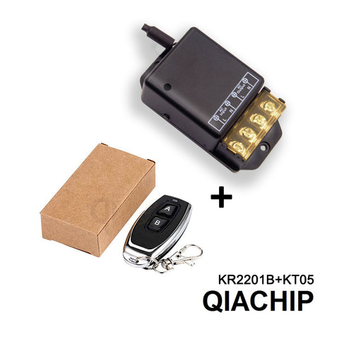 QIACHIP KR2201B+KT05｜75V-250V 30A relay 1CH wireless remote control switche kit｜433M receiver  for lights motor or water pump controller